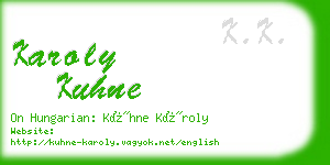 karoly kuhne business card
