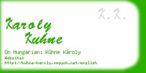 karoly kuhne business card